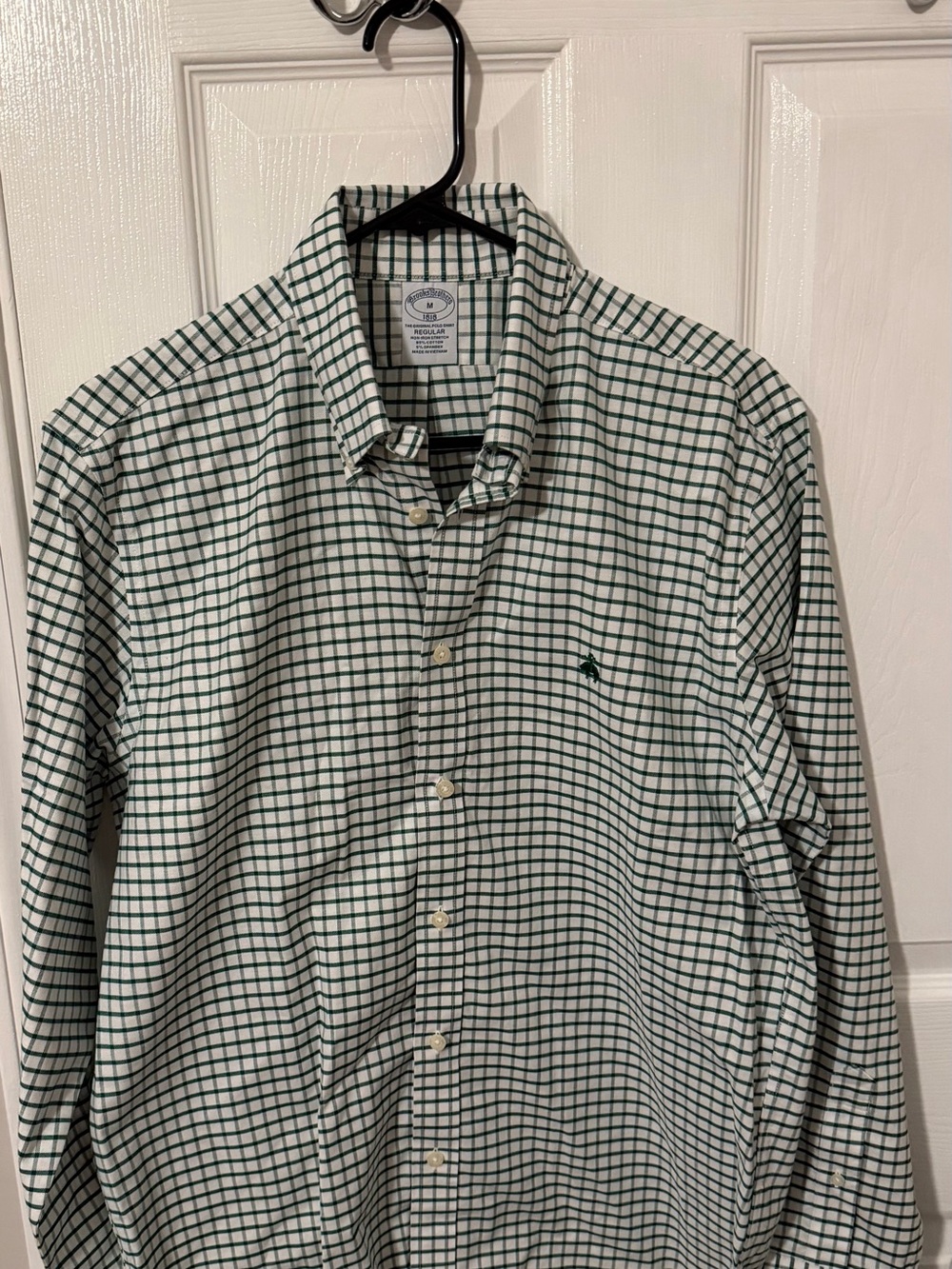 Brooks Brothers Green Grid Button-Down Shirt